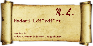 Madari Lóránt névjegykártya