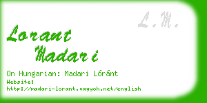 lorant madari business card